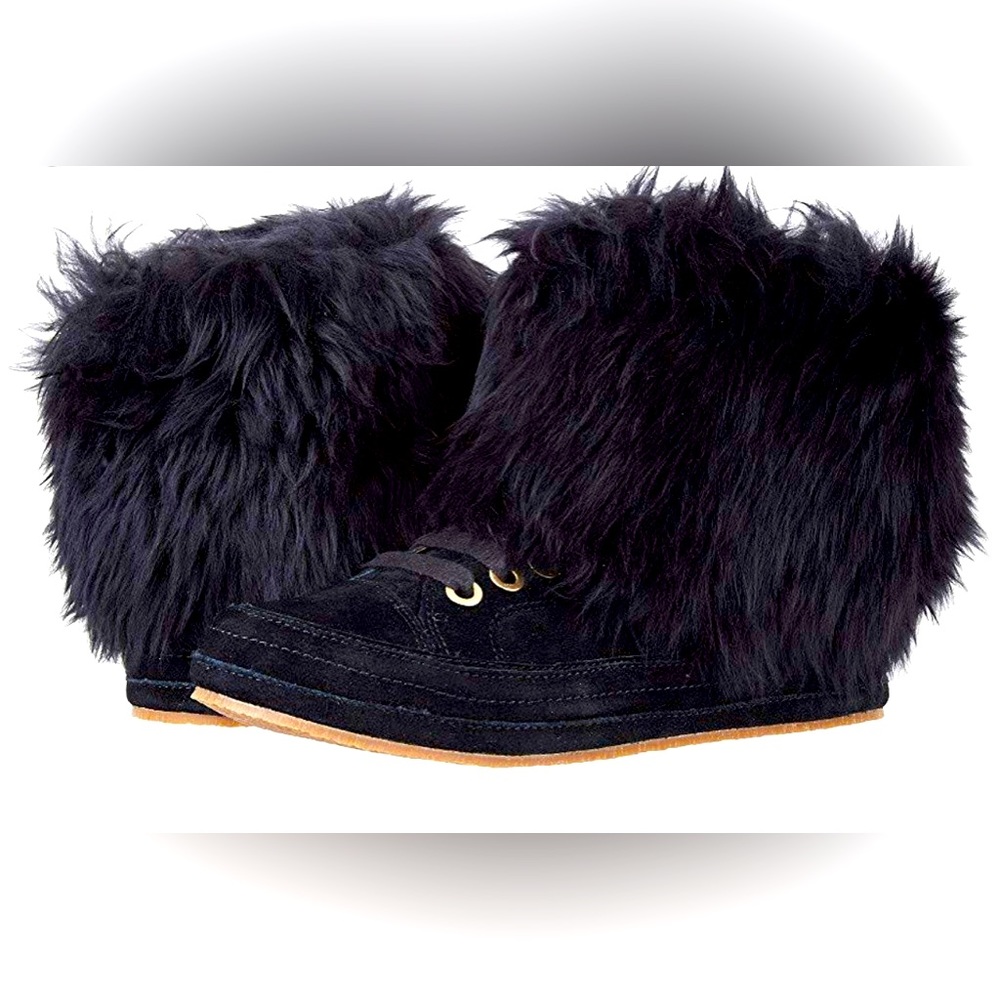 UGG ANTOINE FUR SUEDE SHEEPSKIN CUFF SNEAKER ANKLE BOOTS, WOMEN US 9/ EUR 40